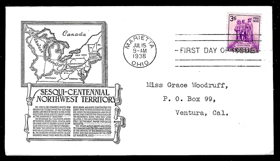 837 3c Stamp (1938) NORTHWEST TERRITORY FDC By C. Stephen Anderson Cachets !!!  - Image 1 of 1