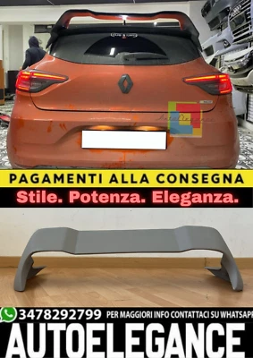 0766💥SPOILER ADATTO PER RENAULT CLIO 5 2019+ STANDARD LOOK RS GREZZO💥 - Immagine 1 di 4