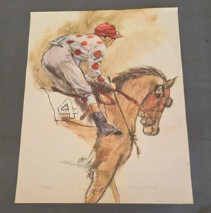 Signed Henry Koehler Jockey 4 Horse Racing Equestrian Print Lithograph 1375/1500 - Picture 1 of 16