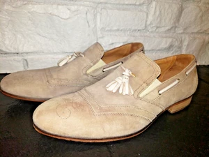Bacco Bucci "Mancuso" Bone Genuine Old English Suede Loafer Shoes Mens Size 13 - Picture 1 of 6
