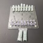 Classic Glass Chess/Checkers Board Set Clear & Frosted Pieces Game 10"x10"