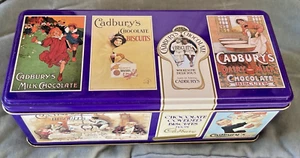Vintage Cadbury Chocolate Biscuits Tin--Made In England 8.5x3.5x3.5" - Picture 1 of 5