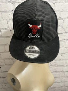 Chicago Bulls New Era Hat Black Snapback Cap Men's Adjustable 9fifty - Picture 1 of 10