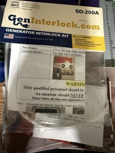 Generator interlock kit for Square D QO or Homeline 150 & 200 Amp LISTED SD-200A - Picture 1 of 1