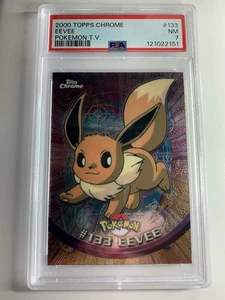 2000 Topps Chrome Pokemon Series 2 #133 Eevee PSA 7 Near Mint - Picture 1 of 2