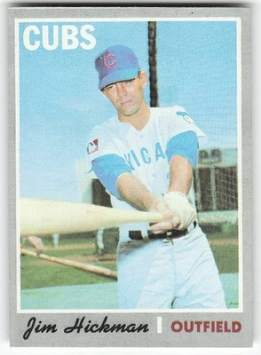 1970 Topps #612 Jim Hickman BASEBALL Chicago Cubs - Image 1 of 2