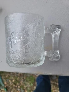 McDonald's Flintstones Pre-Dawn Collectible Mug Vintage Frosted Glass 1993 - Picture 1 of 4