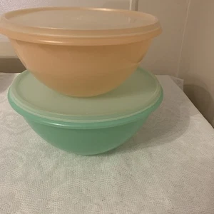 Vintage Tupperware Wunderbare Schüsseln orange und grün - Bild 1 von 5