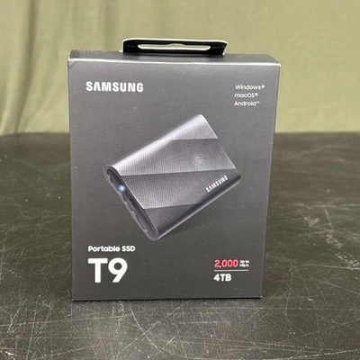 Samsung T9 4TB 2,000 MB/s Portable SSD USB 3.2 Gen. 2 - Black (MU-PG4T0B/AM) - Image 1 of 2