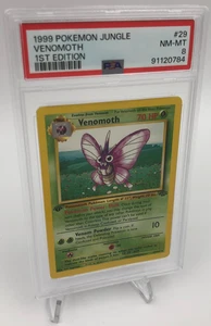 1999 POKEMON JUNGLE Trading Card VENOMOTH #29/64 1ST EDITION graded PSA NM-MT 8 - Picture 1 of 10