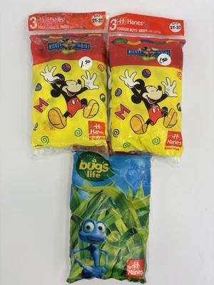 Vtg Hanes Toddler Boy Briefs 2T-3T Lot 1998 Disney Bugs Life Mickey Mouse NIP - Image 1 of 4