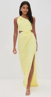 $395 MRSP | COLECCIÓN MISHA - Vestido de satén Kristin | Lima suave | Nuevo con etiquetas | EE. UU. S Foto 1 de 4