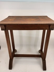 OUTSTANDING Early 1900s Primitive Folk Art Painted Checker Board Game Table. - Picture 1 of 24