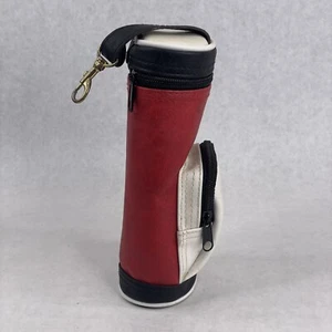 9” Golf Bag Travel Keychain Ball Tee Holder Red Black & White - Picture 1 of 8