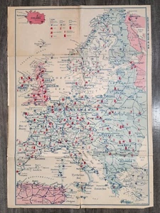 WW2 Pictograph Corporation Afro European Map CS Hammond Co. Attack AxisC. 1943 - Picture 1 of 18