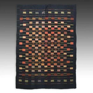 AFRIKANISCHES ZEREMONIENTUCH SCHAFSCHAFE STREIFENGEWEBTE BAUMWOLLE GHANA WESTAFRIKA 20. JH. - Bild 1 von 9