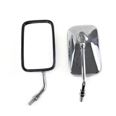 For Honda VTX1300 VTX1800 Motorcycle Rectangle Rear view Mirrors Chrome 10mm New - Image 1 of 4