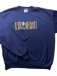 Vintage 90s Jerzees Embroidered Librarian Crewneck Sweatshirt Women’s Size XL - Picture 1 of 6