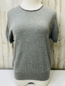 Wasserman  Size L Gray 100% Cashmere Pullover Short Sleeve Sweater        X3 - Picture 1 of 8