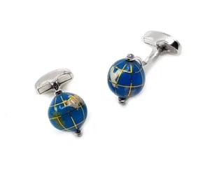 Globe (Blue) Cufflinks - Imagen 1 de 1