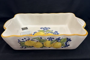 Ceramica Cuore Backofen Rechteckform mit Zitronen Design Italien - Bild 1 von 9