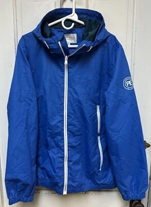 Perry Ellis Windbreaker Royal Blue Size XL Full Zip Jacket Hooded - Picture 1 of 4