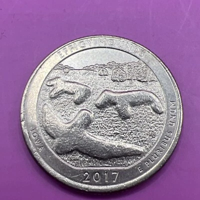 2017 America the Beautiful Quarter EFFIGY MOUNDS P MINT RARE Quarter - Image 1 of 4
