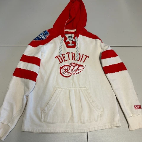 Detroit NHL Hockey CCM 2014 Winter Classic Hoodie Sweatshirt Distress Size Small Cover