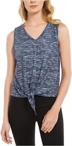 New Ideology Striped Tie-Front Tank Top, Green Zinnia, X-Large - Picture 1 of 1