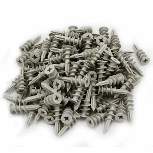 120x Self Drilling Wall 30 lbs Threaded Twist Drywall Anchors for #6-8 Screws - Picture 1 of 4