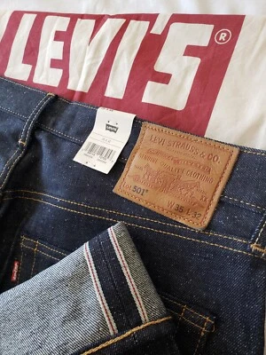 Pantalones de mezclilla para hombre LEVI'S 501 Shrink-to-Fit con ribete crudo "Narcisos" estilo LVC 35 x 32 Foto 1 de 4