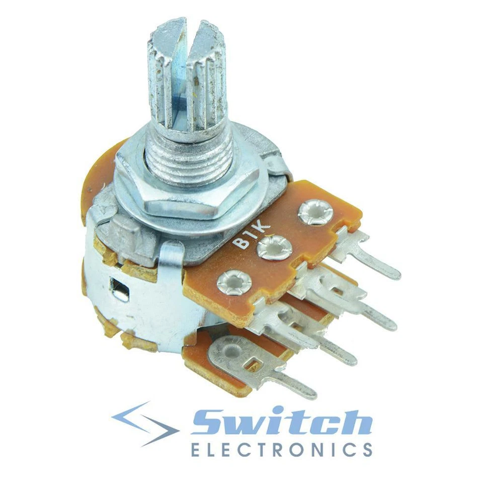 1K to 1M Linear Logarithmic 16mm Stereo Splined Potentiometer Pot - Image 1 of 1