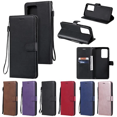 Solid Color PU Leather Flip Wallet Case Phone Cover for Huawei P40 P30 P20 Lite - Image 1 of 4