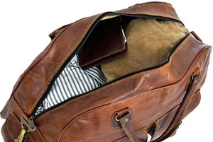 Tasche Leder Seesack Reisen Herren Gepäck Fitnessstudio Vintage Echt Wochenende Übernachtung Neu - Bild 1 von 8