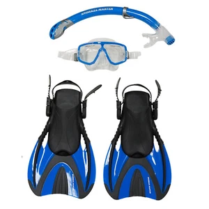 Snorkel Master Snorkeling Adult Mask, Snorkel, & Fins Set, Blue - Picture 1 of 1