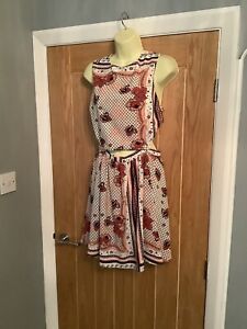 Ladies Topshop Multicoloured Skirt Top Cut Out Dress Size 16