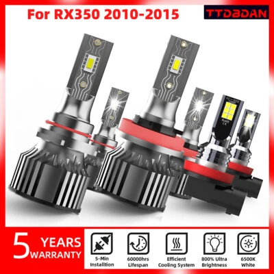 For Lexus RX350 2010 2011-2015 LED Headlight Hi-Low Fog Light Bulbs Kit 6500K 6x - Image 1 of 4