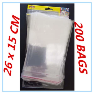 200 X PEEL AND SEAL PLASTIC CELLOPHANE BAGS LARGE PARTY BIRTHDAY EVENT LOOT BAG - Picture 1 of 1