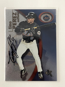 Timo Perez 2001 Fleer E-X Prospect Auto serial #0161/2999 card #103 NY Mets EX