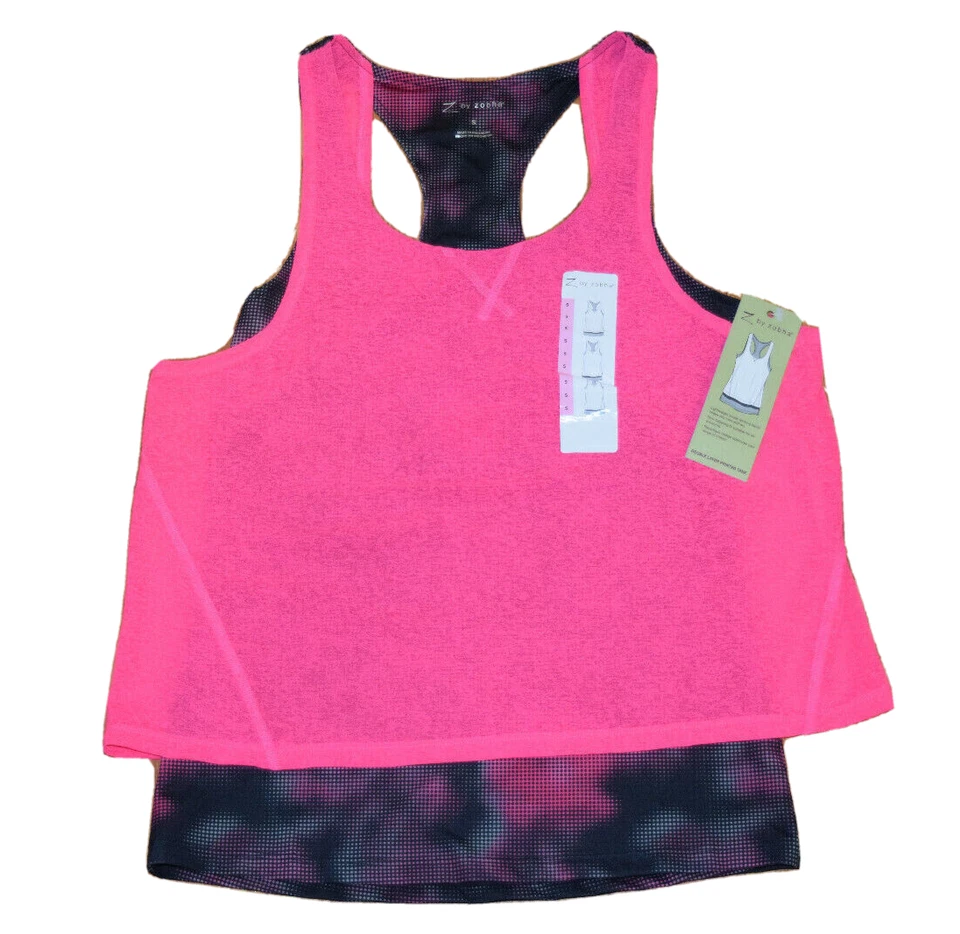 NUEVO CON ETIQUETAS PARA MUJER Z BY ZOBHA Rosa Flor de Cerezo 2fer Camiseta sin Mangas Talla Pequeña Foto 1 de 1