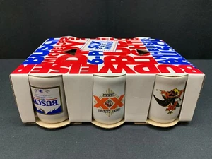 New in Box ~ Six Pack Mini's Various Beers ~ Stein / Shot Glass ~ 2 1/4" Tall - Picture 1 of 6