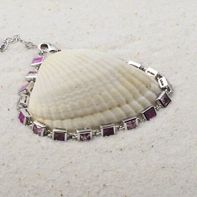 Pulsera cuadrada de ópalo azul Hawaii 925 joyería de astilla de ley para mujeres niñas Foto 1 de 4