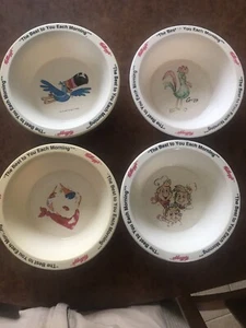 Kelloggs cereal bowls set of 4 Tony, Toucan Sam, Corny, Snap, Crackle, Pop - Picture 1 of 5