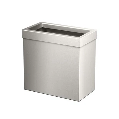 Basura rectangular moderna, níquel satinado - cubo de basura de acero inoxidable con R... Foto 1 de 4