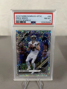 2019 Donruss Optic Drew Brees White Sparkle Prizm SSP PSA 8 POP 2 2 HIGHER #66 - Picture 1 of 2