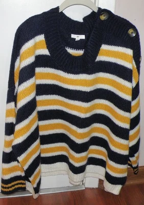 Suéter Tejido Talbots Azul Marino/Amarillo/Blanco-Nuevo con Etiquetas-Mujer 3X Foto 1 de 2