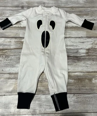 Pijama Hanna Andersson 50 0-3 meses White Ghost GITD cremallera de una pieza Foto 1 de 4