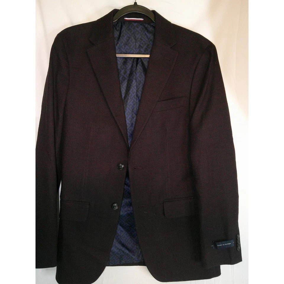 Blazer Tommy Hilfiger Conrad Vino Para Hombres 36 Reg Borgoña $295 NUEVO CON ETIQUETAS ENVÍO DISCO Foto 1 de 4