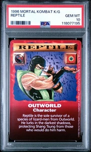 PSA 10 1996 Mortal Kombat Juego de Cartas Reptile Outworld Tarjeta de Personaje - Imagen 1 de 2
