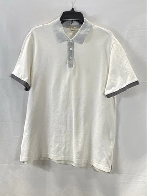 Camisa polo Burberry Brit blanca gris bloques de color piqué algodón para hombre L Foto 1 de 4